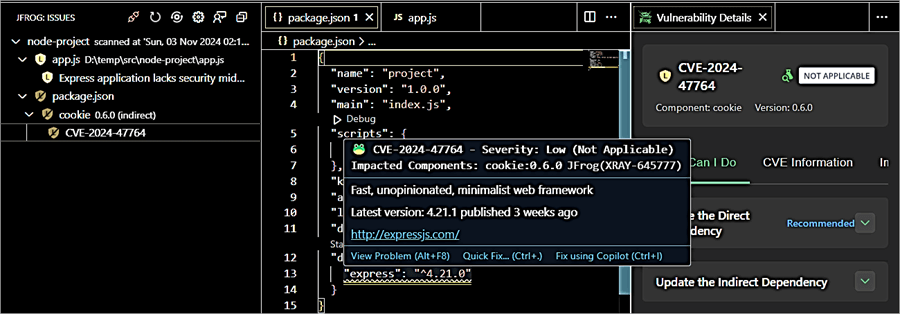 use the latest version of the express module.