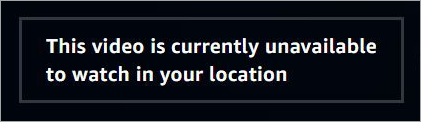video unavailable message
