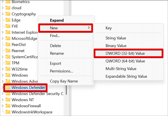 windows defender reg