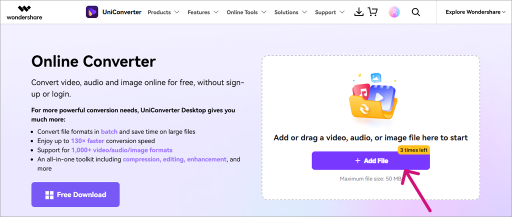 wondershare - Add file