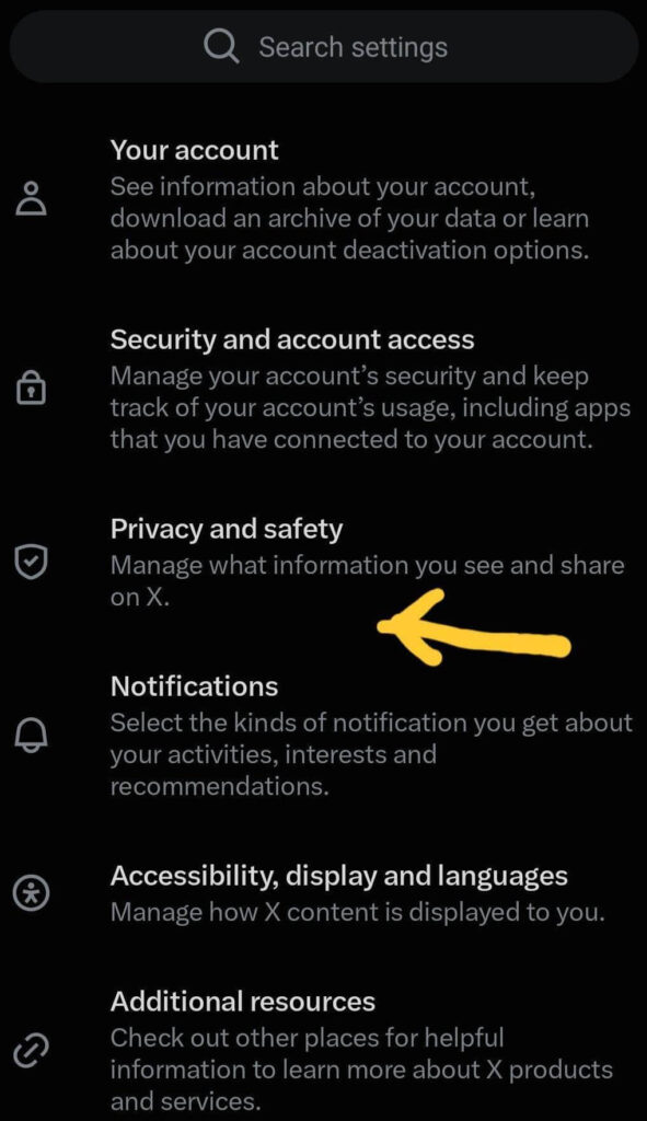 x app - privacy and safety