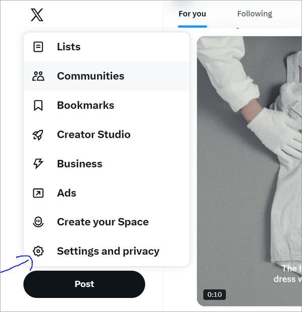 Settings and privacy