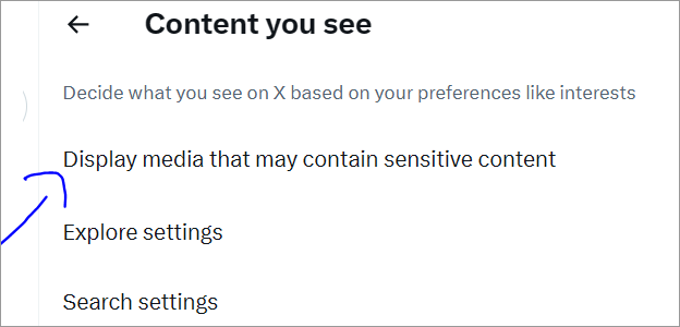 x web - Display media that may contain sensitive content