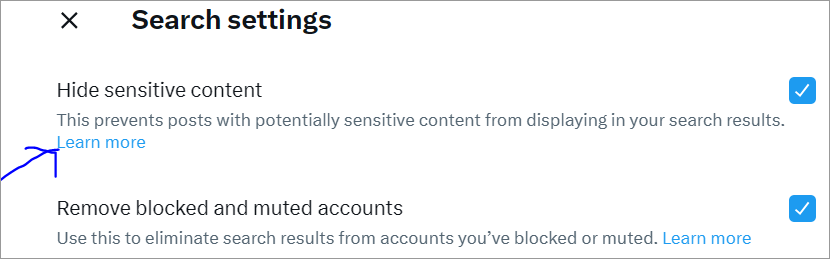 x web - hide sensitive content