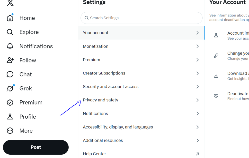 x web - privacy & safety